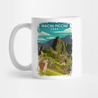 Machu Picchu Peru Vintage Minimal Retro Incan Travel Poster Mug